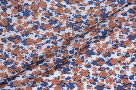 Ткань плательно-блузочная штапель, Maks Style, вискоза 100%, цветочный принт, арт. MS- 1197 D-27