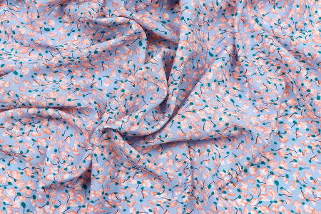 Ткань плательно-блузочная вискоза нейлон, Maks Style, вискоза 80%, нейлон 20%, цветочный принт, арт. MS- 1120 D- 12 С- 3