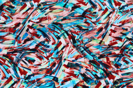 Ткань плательно-блузочная штапель, Maks Style, вискоза 100%, абстракция акварель, арт. MS- 3685 D-2