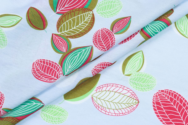 Ткань плательно-блузочная вискоза нейлон, Maks Style, вискоза 80%, нейлон 20%, листья, арт. MS- 4202 D- 185 С- 2