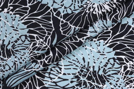 Ткань плательно-блузочная вискоза нейлон, Maks Style, вискоза 80%, нейлон 20%, цветочный принт, арт. MS- 1146 D- 46