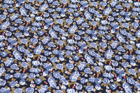 Ткань плательно-блузочная штапель, Maks Style, вискоза 100%, цветочный принт, арт. MS-1180 D-19