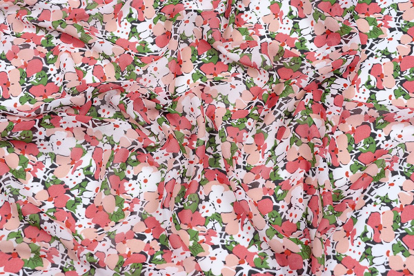 Ткань плательно-блузочная шифон, Maks Style, цветочный принт, арт. MS- 1234 D-31 C-1