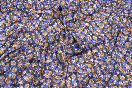 Ткань плательно-блузочная штапель, Maks Style, вискоза 100%, цветочный принт, арт. MS-1180 D-4