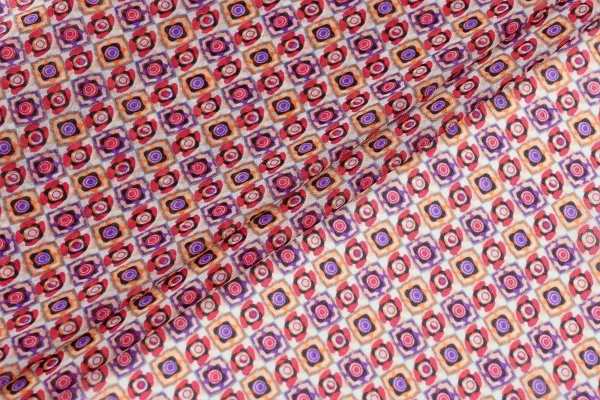 Ткань плательно-блузочная шифон, Maks Style, цветочный принт арт. SI-3250-18 D-PCFT082W C-1