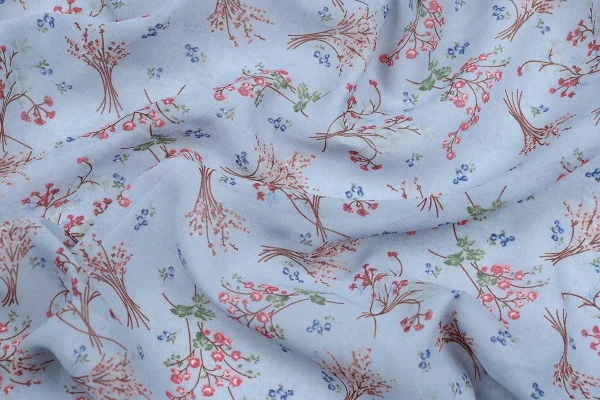 Ткань плательно-блузочная шифон, Maks Style, цветочный принт, арт.MS- 1210 D-13 C-1