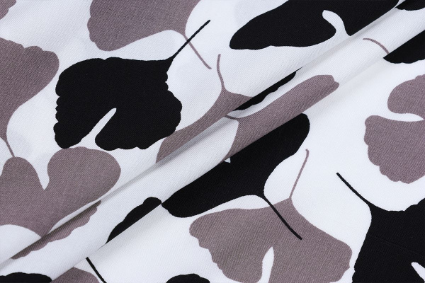 Ткань плательно-блузочная штапель, Maks Style, вискоза 100%, листья, арт. MS- 1233 D-11