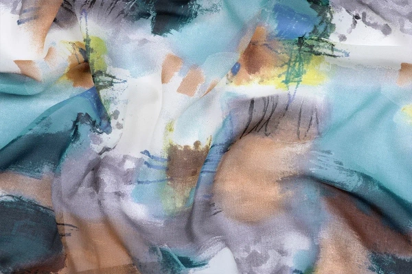 Ткань плательно-блузочная шифон, Maks Style, акварель, арт MS- 2238 D-4