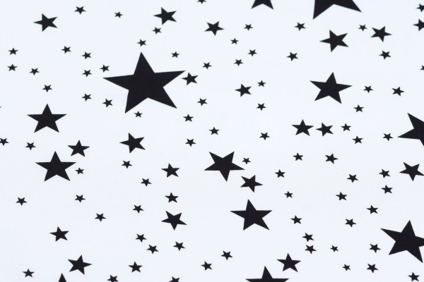 Ткань плательно-блузочная штапель, Maks Style, вискоза 100%, цвет ткани белый, звезды, арт. MS- 1146 D-25 C-1