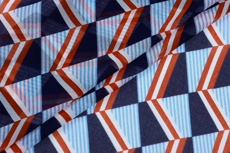 Ткань плательно-блузочная шифон, Maks Style, геометрия, арт 2399 D-B032