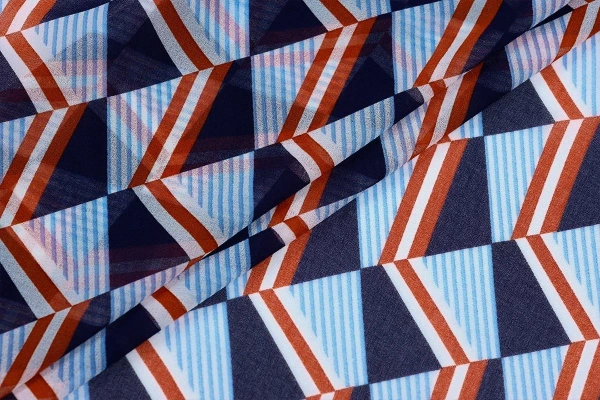 Ткань плательно-блузочная шифон, Maks Style, геометрия, арт 2399 D-B032