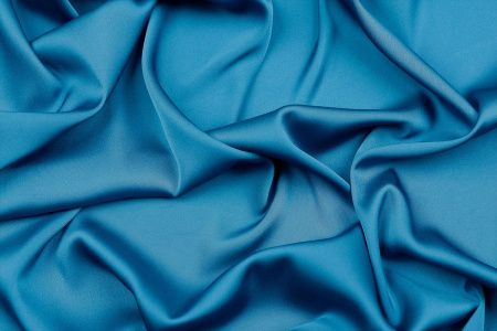 Ткань плательно-блузочная однотонная Армани шелк, Maks Style, цвет синий, арт 1132 D-24