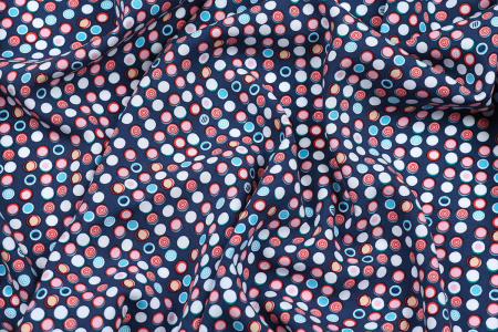 Ткань плательно-блузочная штапель, Maks Style, вискоза 100%, горох, арт. MS- 1233 D-17