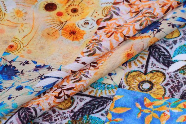 Ткань плательно-блузочная штапель, Maks Style, вискоза 100%, абстракция, арт. MS- 1192 D- 4