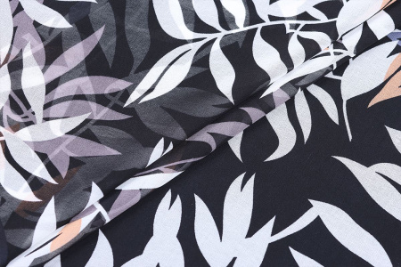 Ткань плательно-блузочная шифон, Maks Style, листья, арт MS- 1235 D-B04H5125 C-1