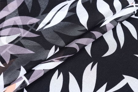 Ткань плательно-блузочная шифон, Maks Style, листья, арт MS- 1235 D-B04H5125 C-1