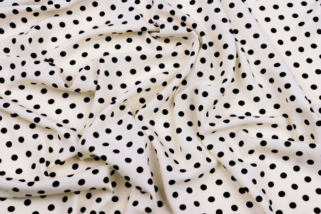 Ткань плательно-блузочная штапель, Maks Style, вискоза 100%, молочный принт горох, арт. MS- 1146 D-28 С-7