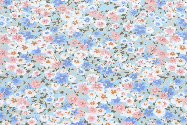 Ткань плательно-блузочная штапель, Maks Style, вискоза 100%, цветочный принт, арт. MS- 1187 D-38