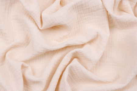 Ткань плательно-блузочная муслин однотонный, Maks Style, хлопок 100%, цвет бежевый, арт. 1162 D-4