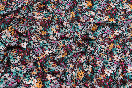 Ткань плательно-блузочная штапель, Maks Style, вискоза 100%, абстракция разноцветная, арт. MS-1237 D-LZD621086 С-3