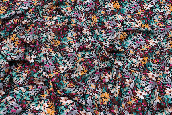 Ткань плательно-блузочная штапель, Maks Style, вискоза 100%, абстракция разноцветная, арт. MS-1237 D-LZD621086 С-3