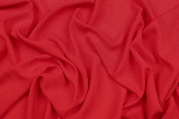 Ткань плательно-блузочная штапель однотонный, Maks Style, вискоза 100%, цвет красный, арт. MS- 2453 D-17
