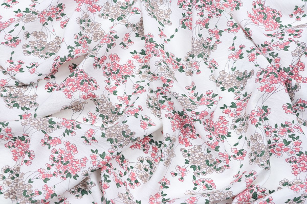 Ткань плательно-блузочная вискоза нейлон, Maks Style, вискоза 80%, нейлон 20%, цветочный принт, арт. MS- 1120 D- 5 С- 1