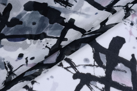 Ткань плательно-блузочная шифон, Maks Style, акварель, арт MS- 2238 D-5