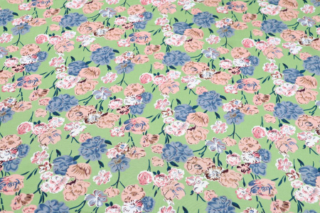 Ткань плательно-блузочная штапель, Maks Style, вискоза 100%, цветочный принт, арт. MS-1237 D-LZD621057 C-1