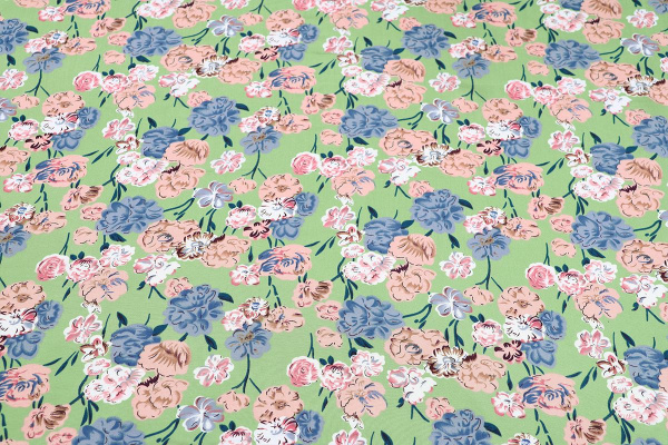 Ткань плательно-блузочная штапель, Maks Style, вискоза 100%, цветочный принт, арт. MS-1237 D-LZD621057 C-1