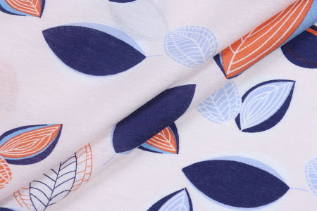 Ткань плательно-блузочная вискоза нейлон, Maks Style, вискоза 80%, нейлон 20%, листья, арт. MS- 4202 D- 185