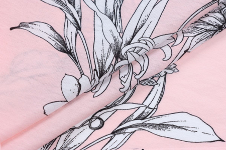 Ткань плательно-блузочная вискоза нейлон, Maks Style, вискоза 80%, нейлон 20%, цветочный принт, арт. MS- 1120 D- 4 С- 2