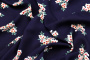 Ткань плательно-блузочная штапель, Maks Style, вискоза 100%, цвет ткани темно-синий, цветочный принт, арт. MS- 2201 D-1