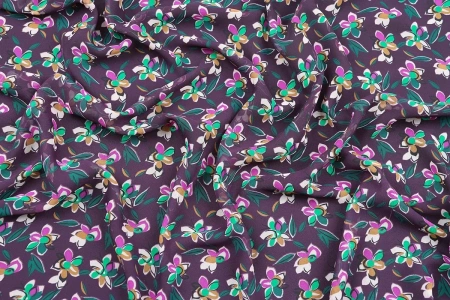 Ткань плательно-блузочная шифон, Maks Style, цветочный принт, арт. SI-3778-18 D-1013238 C-C