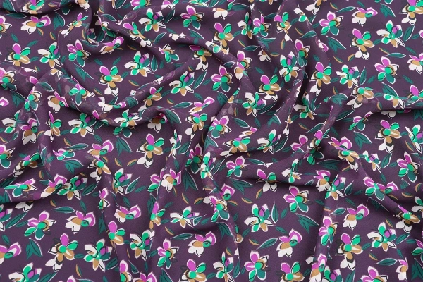Ткань плательно-блузочная шифон, Maks Style, цветочный принт, арт. SI-3778-18 D-1013238 C-C