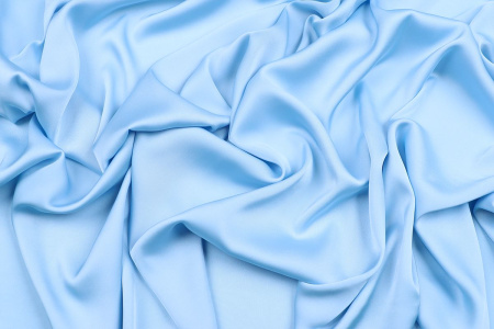 Ткань плательно-блузочная однотонная Армани шелк, Maks Style, цвет голубой, арт 1132 D-30