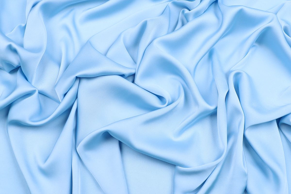 Ткань плательно-блузочная однотонная Армани шелк, Maks Style, цвет голубой, арт 1132 D-30