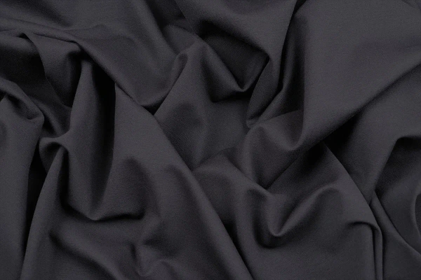 Ткань трикотажная однотонная, Нейлон Рома Джерси 520гр., Maks Style, цвет черный, арт. MS- 2025 D-8