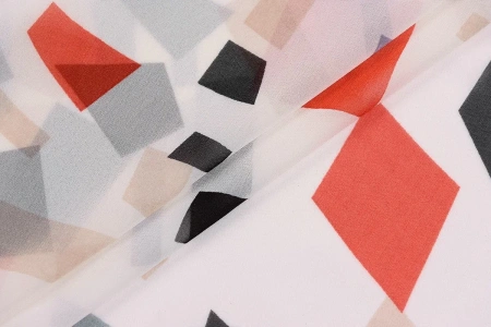 Ткань плательно-блузочная шифон, Maks Style, геометрия, арт MS- 1234 D-LA21001-86 C-2