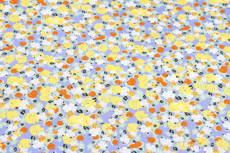 Ткань плательно-блузочная штапель, Maks Style, вискоза 100%, цветочный принт голубой, арт. MS-1237 D-LZD621077 С-2