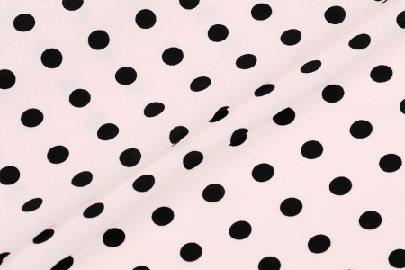 Ткань плательно-блузочная штапель, Maks Style, вискоза 100%, бежевый принт горох, арт. MS- 1146 D-28 С-6