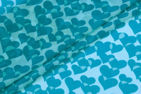 Ткань плательно-блузочная шифон, Maks Style, сердечки арт. SI- 2493-16 D-1 125577 C-3
