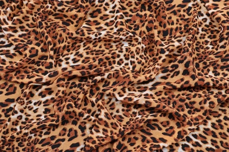 Ткань плательно-блузочная шифон, Maks Style, леопард, арт MS- 1234 D-LS210578 D-2 C-1