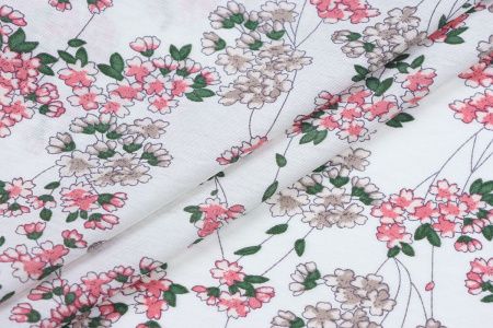 Ткань плательно-блузочная вискоза нейлон, Maks Style, вискоза 80%, нейлон 20%, цветочный принт, арт. MS- 1120 D- 5 С- 1