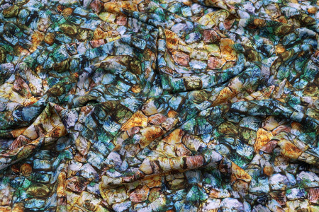 Ткань плательно-блузочная штапель, Maks Style, вискоза 100%, цветочный принт, камни, арт. MS- 1233 D- 10