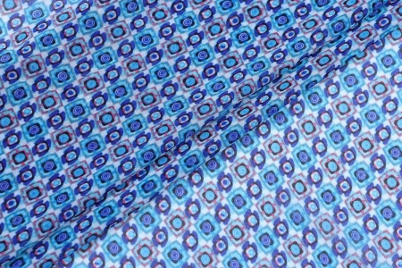 Ткань плательно-блузочная, шифон, Maks Style, цветочный принт, арт. SI-3250-18 D-PCFT082W C-2