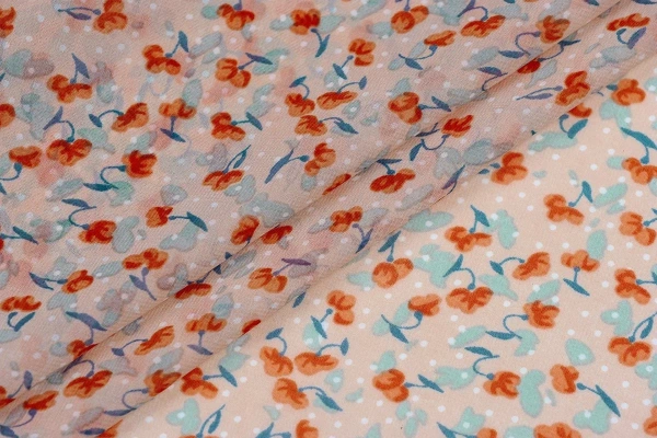 Ткань плательно-блузочная шифон, Maks Style, цветочный принт, арт.SI- 2493-16 D-26 C-2