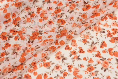 Ткань плательно-блузочная шифон, Maks Style, цветочный принт, арт. MS- 1234 D-87 C-1