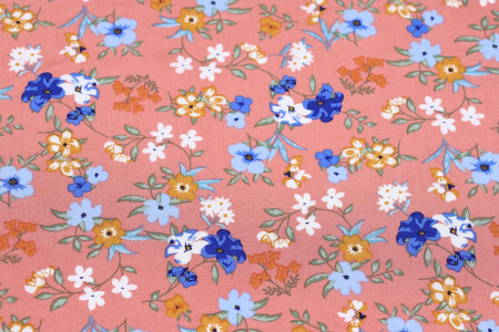 Ткань плательно-блузочная штапель, Maks Style, вискоза 100%, цветочный принт, арт. MS-2201 D-41