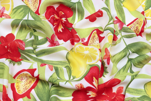 Ткань плательно-блузочная штапель, Maks Style, вискоза 100%, цветочный принт, арт. MS-1173 D-10